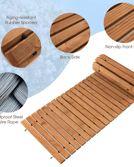 Giantex 8ft Wooden Garden Pathway