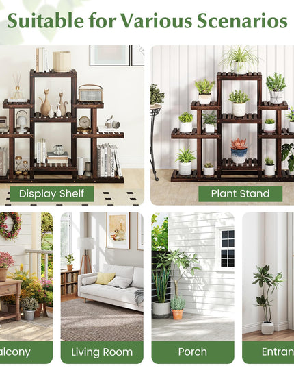 Giantex Plant Stand Indoor & Outdoor 6 Tier Wood Flower Pot Stand
