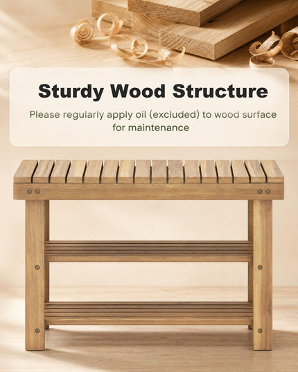 GIANTEX 3-Tier Wooden Shoe Rack Bench