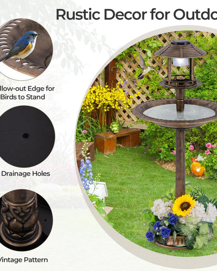 Giantex 42 inch Bird Bath Solar Lighted
