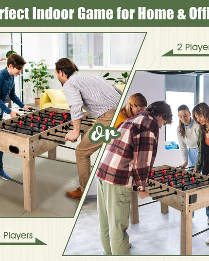 Giantex 54" Foosball Table Adult Size, Full Size Arcade Soccer Table Game w/2 Balls & 2 Cup Holders