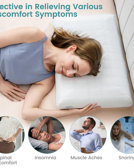 Giantex Cooling Gel Memory Foam Pillow 2 Pack, 3D Cutting Ventilated Cool Gel Pillows with Washable Cover