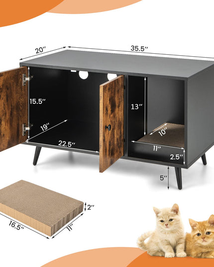 Giantex Cat Litter Box Enclosure, Hidden Cat Washroom Furniture