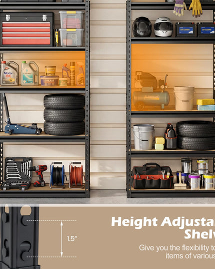 Giantex 5-Tier Metal Storage Shelves(1/2/3/4,36" W x 18" D x 72" H)