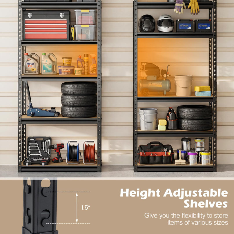 Giantex 5-Tier Metal Storage Shelves(1/2/3/4,36" W x 18" D x 72" H)