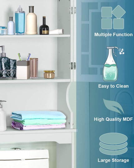 Giantex Over-The-Toilet Storage Spacesaver, Bathroom Organizer with Cabinet and Shelf