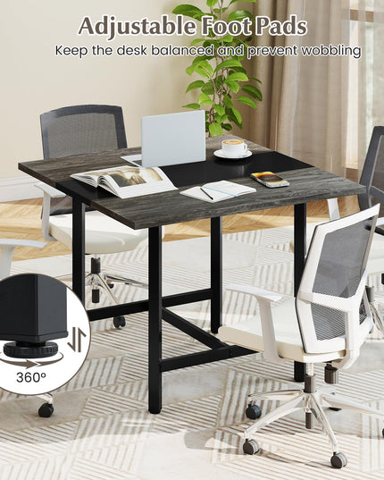 Giantex 39.5" Square Conference Table, Meeting Table for 4 People (1/2/4)