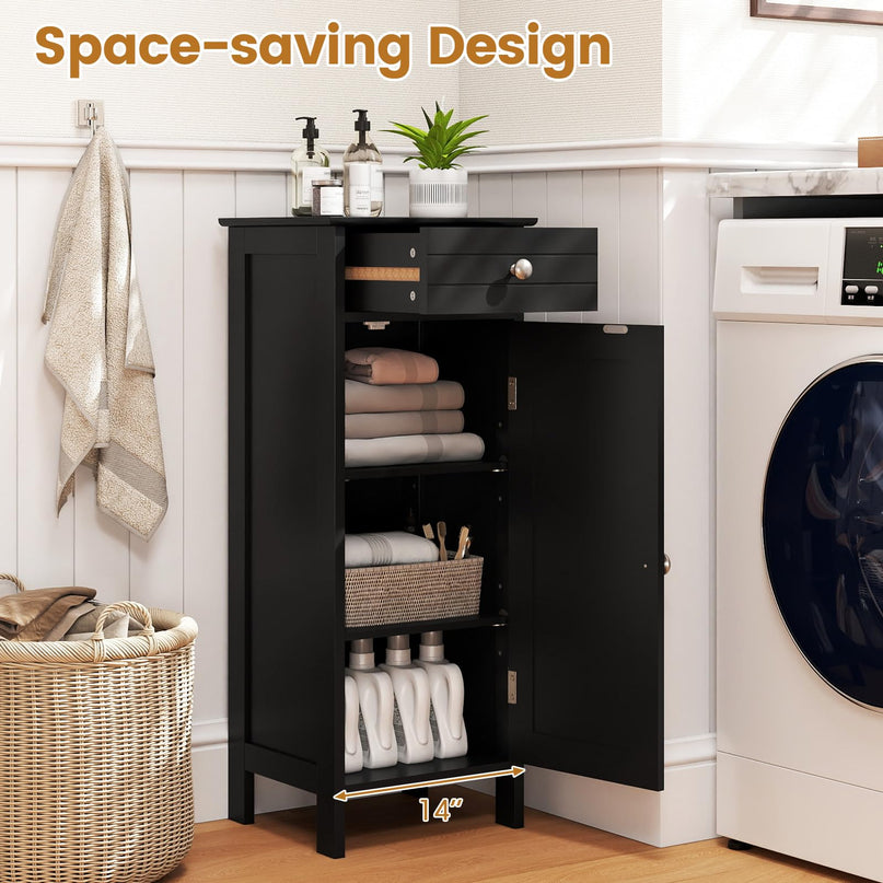 Giantex 34.5” Bathroom Cabinet Narrow Side Storage Organizer