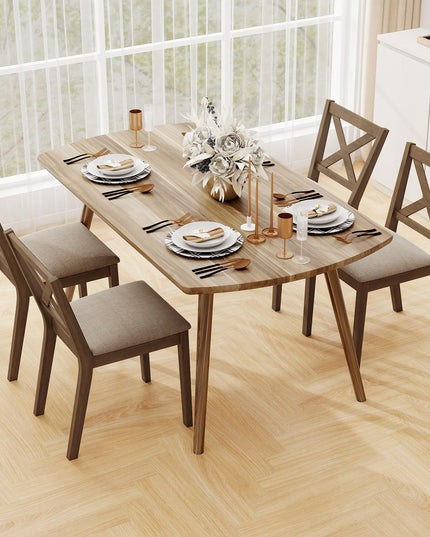 Giantex Wooden Dining Chairs Set of 2/4 with Rubber Wood Legs