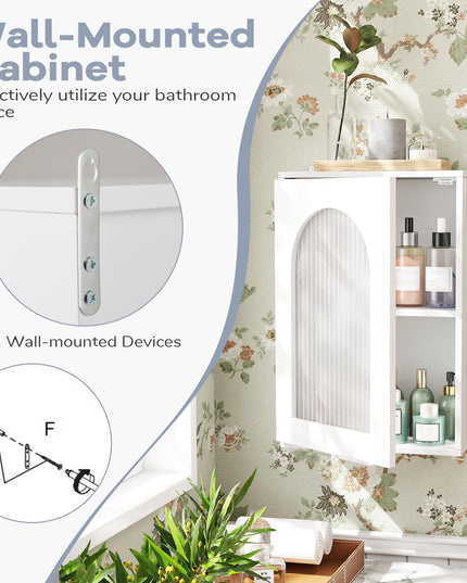 Giantex Wall Mounted Bathroom Cabinet for Living Room Laundry