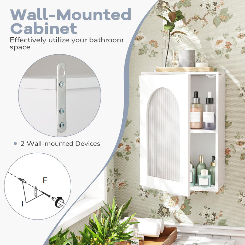 Giantex Wall Mounted Bathroom Cabinet for Living Room Laundry