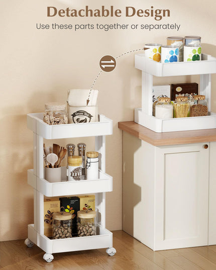 Giantex 3-Tier Rolling Storage Cart Slide Out Plastic Organizer Rack