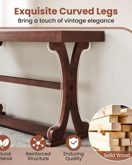 Giantex 52" Narrow Console Table Vintage Accent Entryway Table with Open Storage Shelf