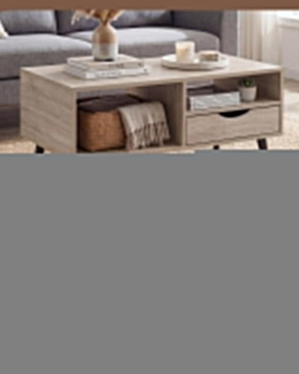 Table basse en bois Giantex avec tiroir de rangement, table de centre rustique de 36,5 pouces