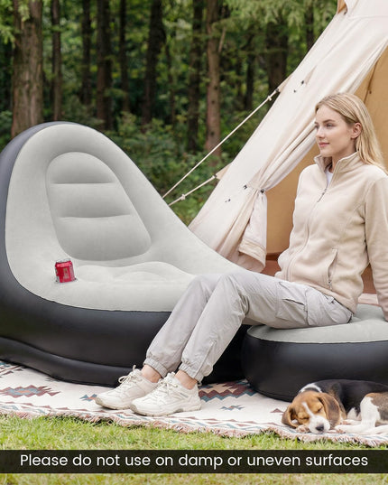 Giantex Inflatable Chair with Ottoman for Adults