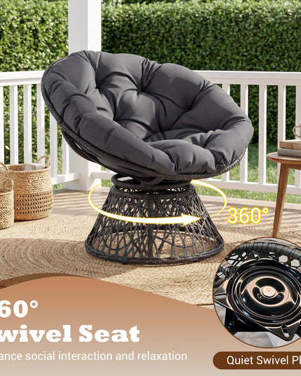 Giantex Wicker Papasan Chair with Soft Thick Cushion（ 41.5"W）