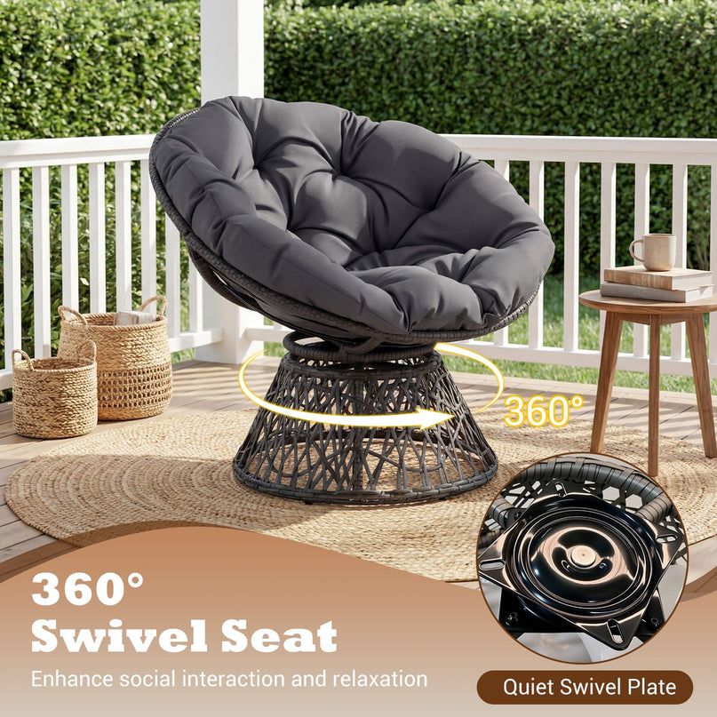 Giantex Wicker Papasan Chair with Soft Thick Cushion（ 41.5"W）