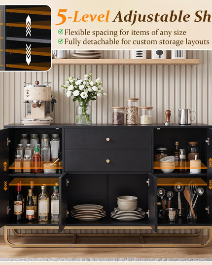 GIANTEX Modern Sideboard Buffet Cabinet with Storage & 2 Drawers