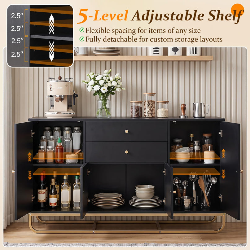 GIANTEX Modern Sideboard Buffet Cabinet with Storage & 2 Drawers