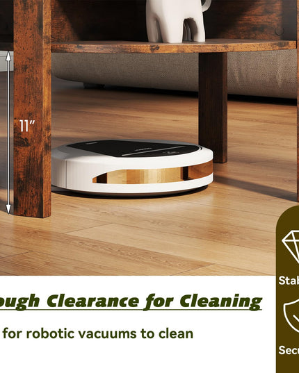Giantex Round Coffee Table with Storage Shelves