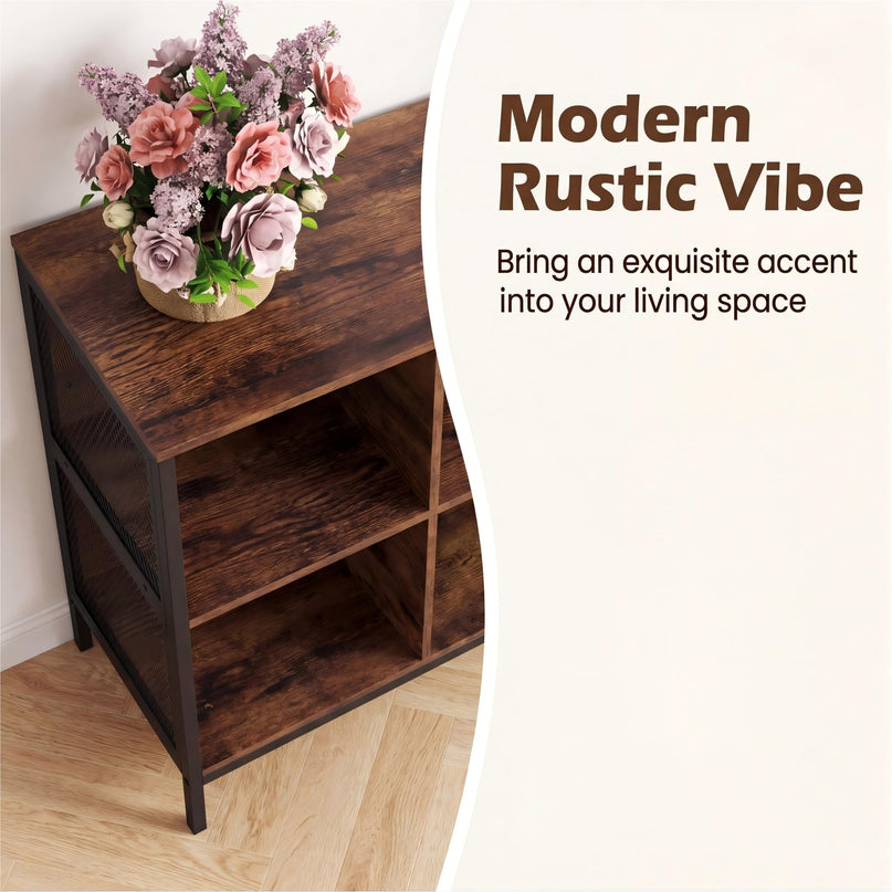 Giantex 42" Wide Bookcase with 6 Cubes