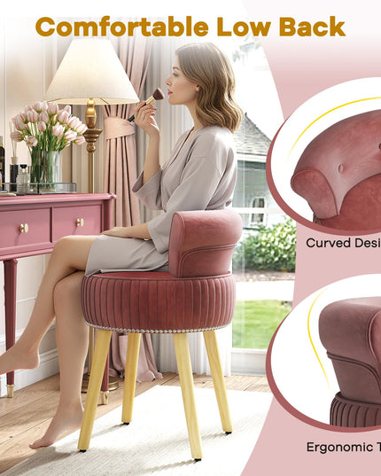 CHARMAID Velvet Vanity Chair for Bedroom Elegant Accent Chair