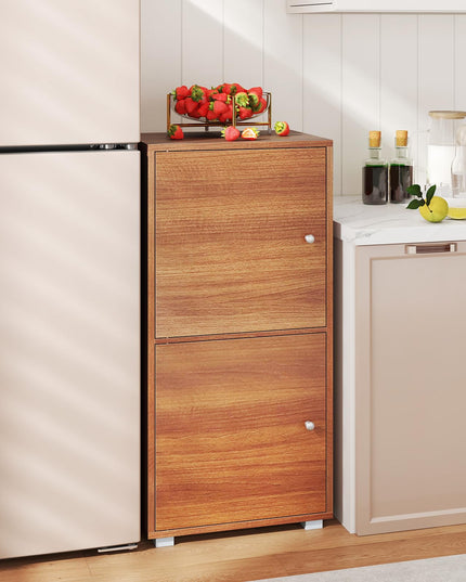 Giantex 2-Cube Stackable Storage Cabinet with 2 Single Doors