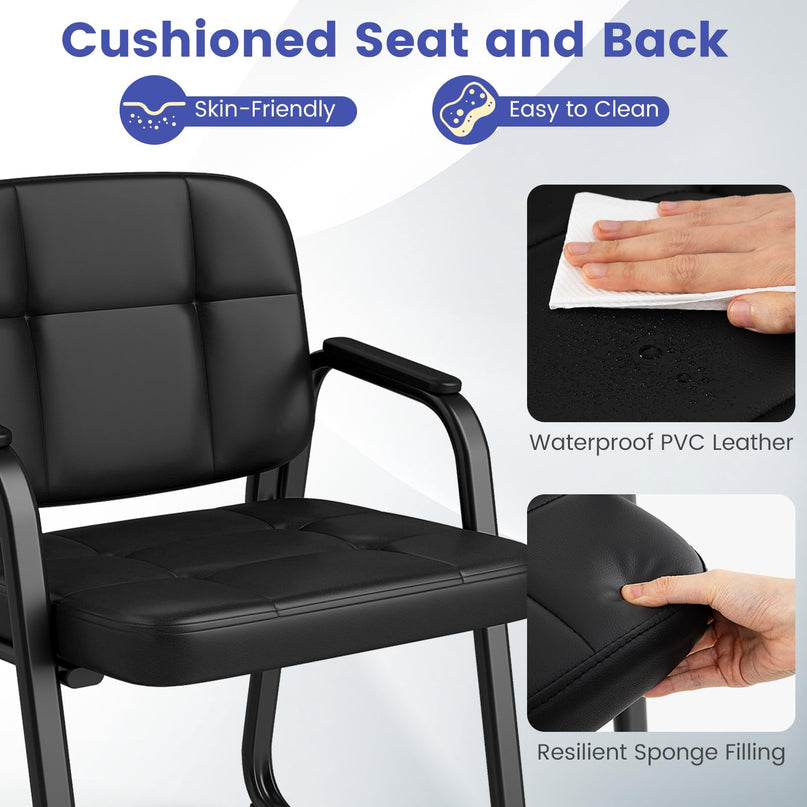 Chaises d'accueil Giantex pour salle d'attente avec accoudoirs rembourrés