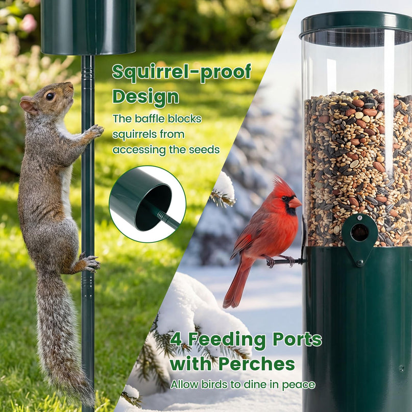 Giantex Standing Bird Feeder with Pole for Outdoors