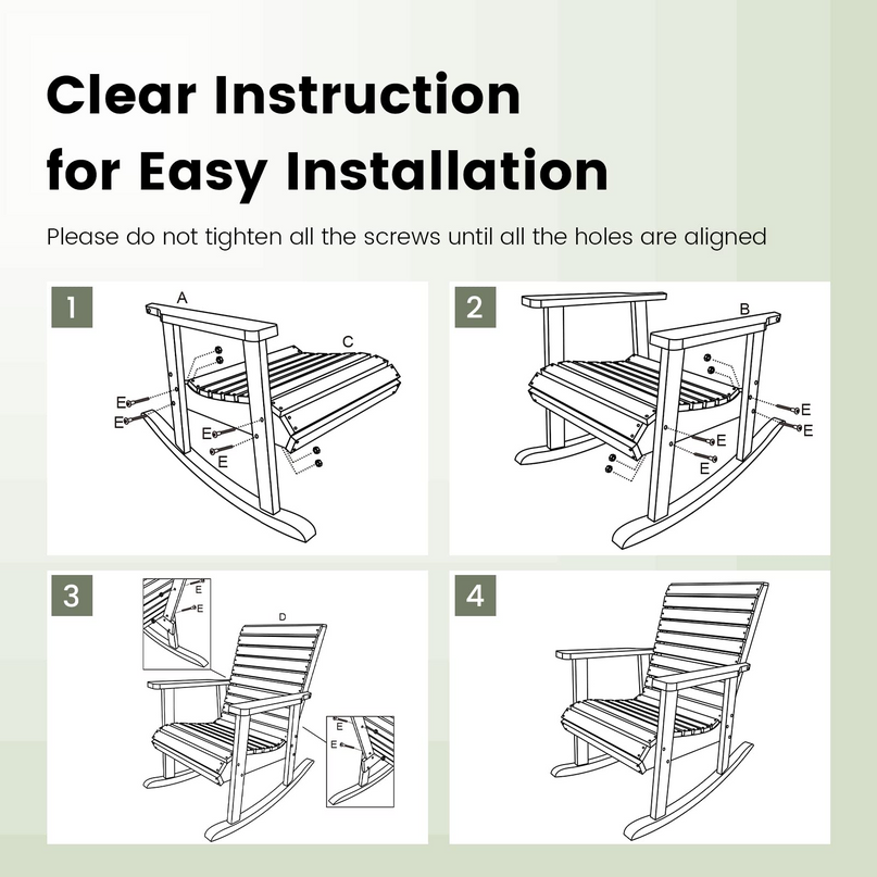 Giantex Wood Rocking Chair Outdoor - Outside Rocker with High Backrest