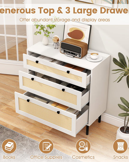 Giantex 3 Drawer Dresser for Bedroom with Anti-toppling Device