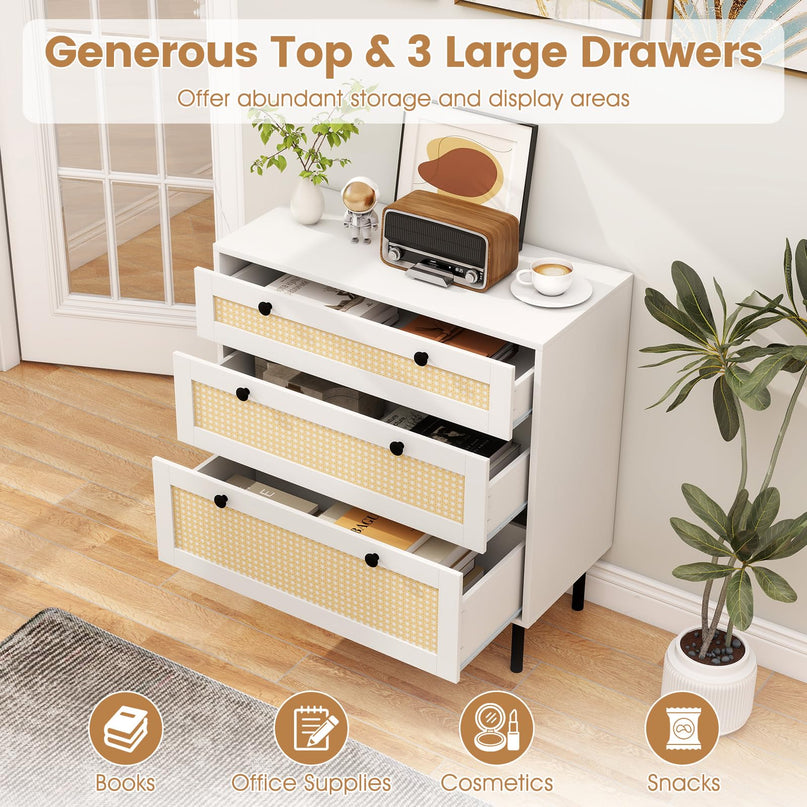 Giantex 3 Drawer Dresser for Bedroom with Anti-toppling Device