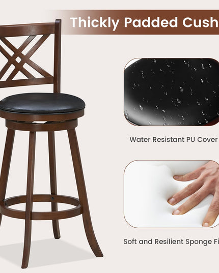 360° Swivel Barstools Set of 2 - Giantex