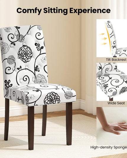 Giantex Tufted Dining Chairs Set of 2/4 Upholstered Kitchen Chairs