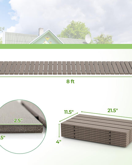 Giantex 8 FT Garden Pathway, Waterproof HDPE Outdoor Walkway with Non-Slip Surface