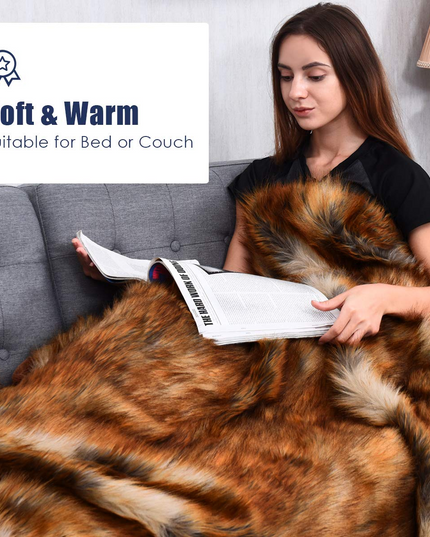 Faux Fur Throw Blanket, Ultra Soft Fuzzy Bed Blankets