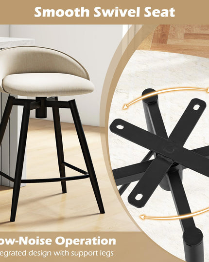 Giantex Swivel Bar Stools Set with Footrest for Kitchen Island