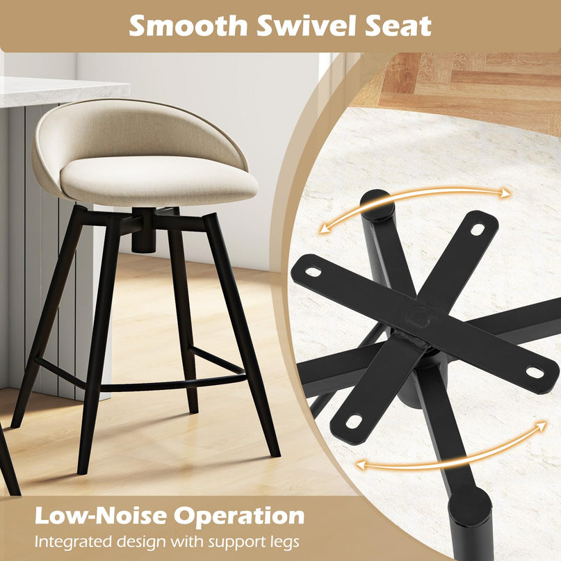 Giantex Swivel Bar Stools Set with Footrest for Kitchen Island