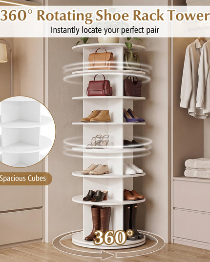 Giantex 7 Tier Rotating Shoe Rack Tower