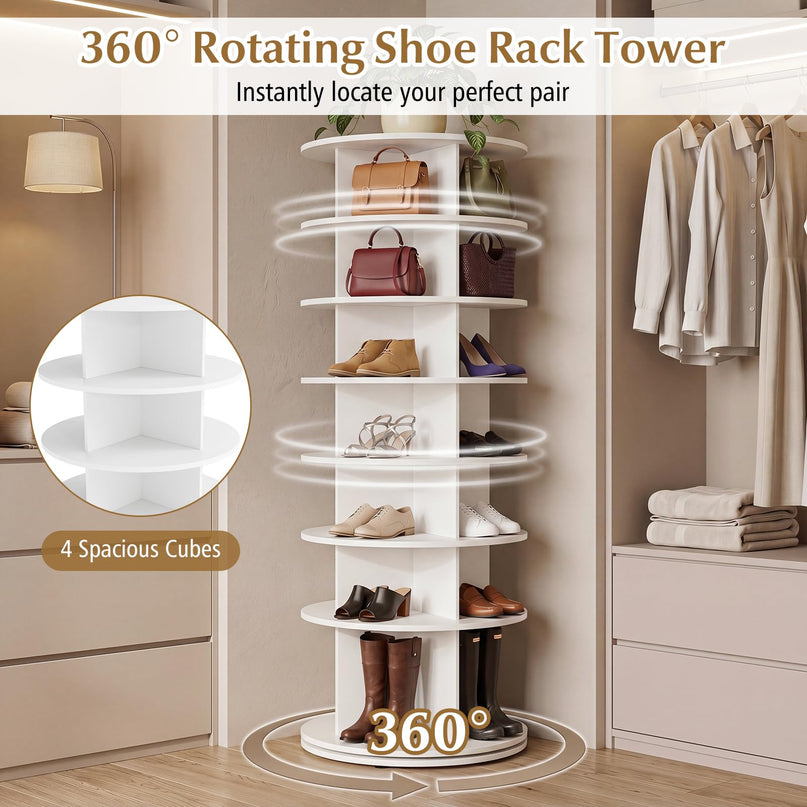 Giantex 7 Tier Rotating Shoe Rack Tower
