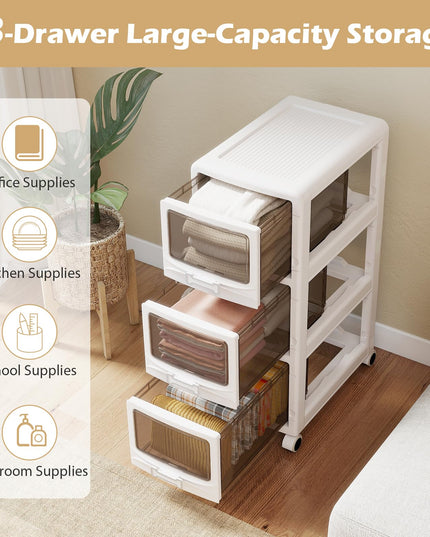 Giantex Rolling Storage Cart with Lockable Wheels