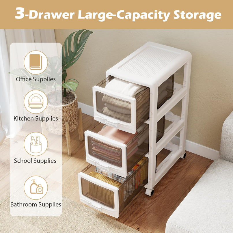 Giantex Rolling Storage Cart with Lockable Wheels