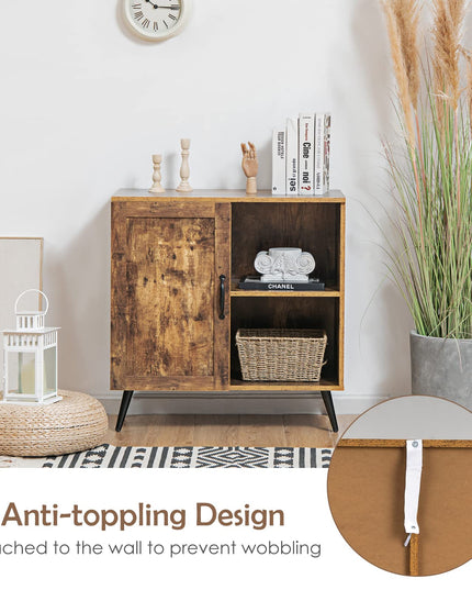 Giantex Mid-Century Storage Cabinet, Buffet Sideboard with Single Door & Adjustable Shelves