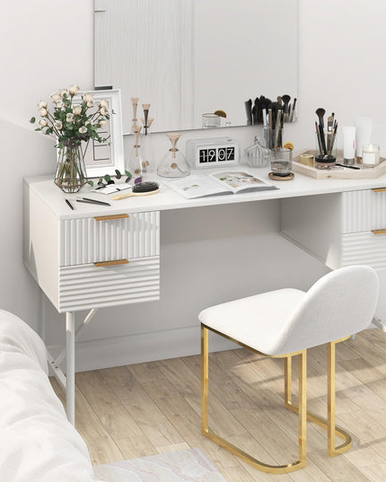 Giantex Modern Desk with 4 Drawers