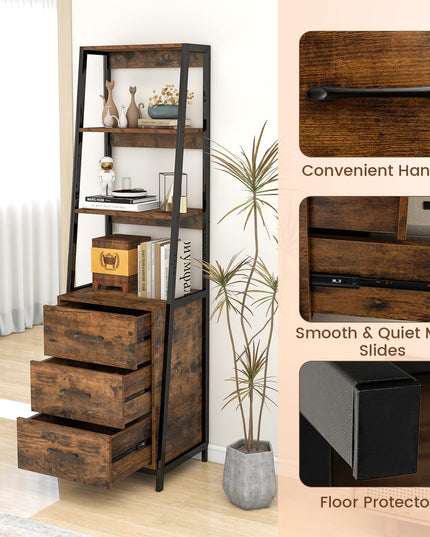 Giantex Ladder Bookshelf with Drawers