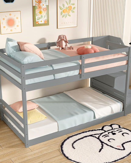 Giantex Twin Over Twin Bunk Bed with Stairs