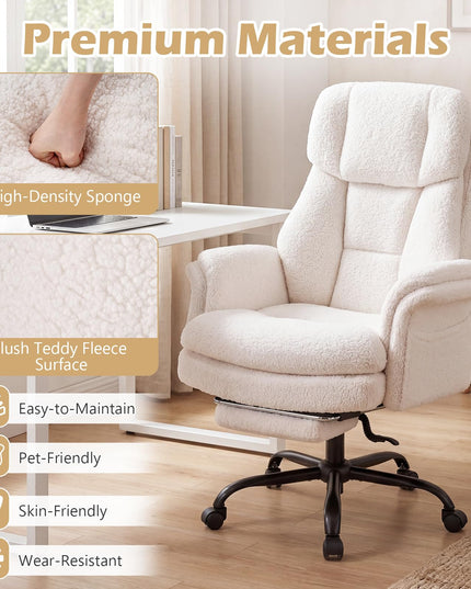 Giantex Criss Cross Legged Office Chair w/Foot Rest & Wheels