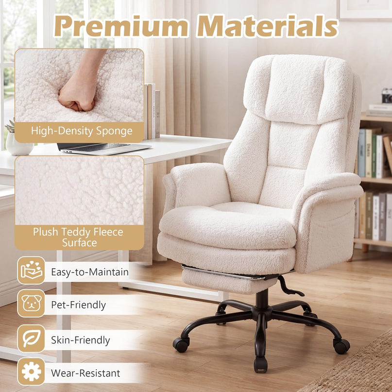 Giantex Criss Cross Legged Office Chair w/Foot Rest & Wheels