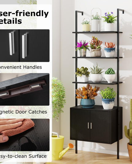 Giantex 5 Tier Wall Mounted Ladder Shelf for Living Room