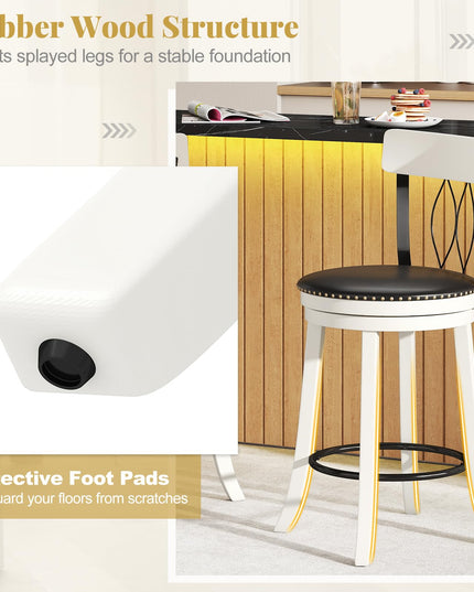 Giantex Bar Stools Set of 2/4 with Footrest for Kitchen Island & Pub